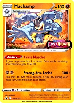 Pokemon TCG Machamp Prerelease Stamp SWSH243 Black Star Promo Rare - Image 1