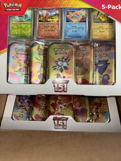 Pokemon TCG Lot of (2) Scarlet And Violet 151 Mini Tins 5 Pack Costco Bundle - Image 1