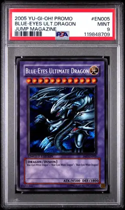 2005 Yu-Gi-Oh! Blue-Eyes Ultimate Dragon Secret Rare JUMP Magazine Promo PSA 9 - Image 2