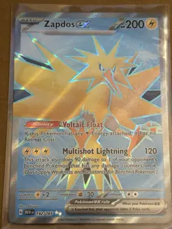 Pokemon TCG Zapdos EX Full Art Ultra Rare Holo Card 192/165 Scarlet & Violet 151 - Image 1