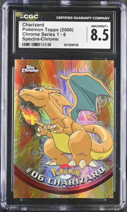 CGC 8.5 Charizard 2000 Chrome Series 1 Topps 6 Spectra Pokemon Card - Image 1