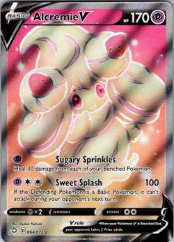 Alcremie V 64/72 Holo Full Art Ultra Rare Card Pokemon Shining Fates - NM - Image 1