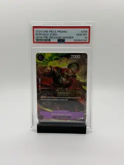 One Piece Roronoa Zoro P-045 OP06 Pre-Release Card English GEM MT PSA 10 - Image 1