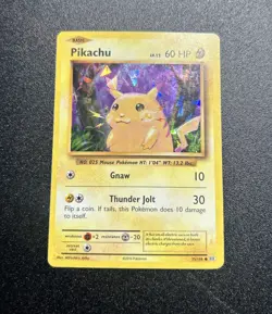Pikachu - 35/108 Shattered Holo Rare Pokemon Card Theme Deck Exclusives 2016 MP - Image 1