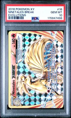 2016 POKEMON XY EVOLUTIONS #16 NINETALES BREAK PSA 10 - Image 1