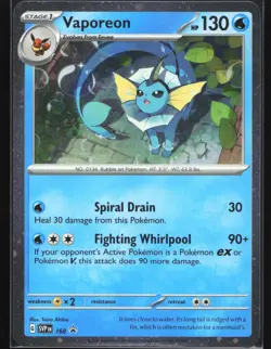 Pokemon Vaporeon SVP 168 Scarlet & Violet Cosmos Holo Black Star Promo NM - Image 1