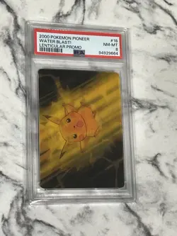 2000 Pokemon Pioneer Pikachu Water Blast Lenticular Promo #18- PSA 8 Pop 10 - Image 1