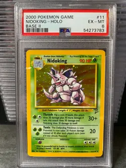 2000 Pokemon Game Nidoking - Holo Base II 11/130 - PSA 6 EX-MT - Image 1