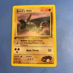 Brock's Onix Gym Heroes 69/132 Regular 1st Edition Pokemon WOTC - Image 1