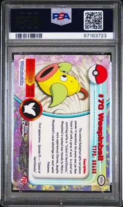 2000 Topps Chrome Pokemon HOLO #70 WEEPINBELL PSA 9 - Image 2