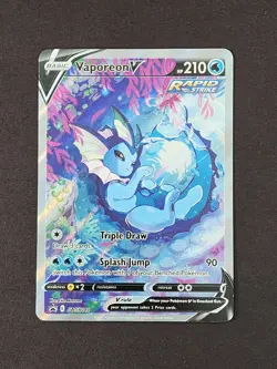 Vaporeon v SWSH181 Black Star Promos Holo Pokemon TCG 2021 Full Alternate Art - Image 1