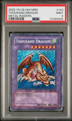 2002 YU-GI-OH! MRD-METAL RAIDERS #143 THOUSAND DRAGON PSA 9 - Image 1