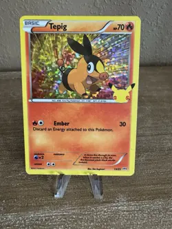 Tepig 13/25 Holo Pokemon Card 25th Anniversary McDonalds Promo 2021 - Image 1