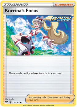 Pokemon TCG Sword & Shield Battle Styles - 128/163 Korrina’s Focus Card - Image 1