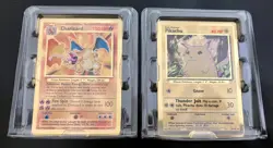 Pair Pokemon TCG Celebrations Gold Metal Cards Pikachu 58/102 & Charizard 4/102 - Image 1