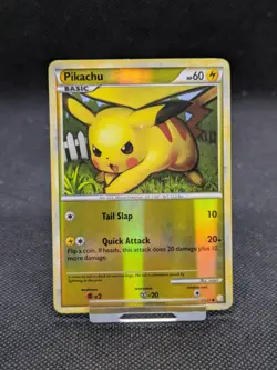 Pikachu 78/123 HeartGold & SoulSilver Reverse Holo Common Pokemon Card LP/Played - Image 1
