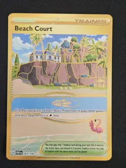 Beach Court 263/182 Paradox Rift Gold Holo Hyper Rare Pokemon Card English NM - Image 1