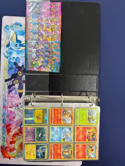 Pokemon Card Binder Collection Lot 40 Full double sided pages w sealed JP packs - Image 1