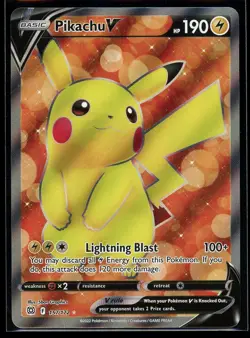 Pikachu V 157/172 Brilliant Stars Full Art Ultra Rare Holo Pokemon TCG Card NM - Image 1