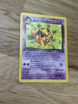 Dark Kadabra 39/82 1st Edition Team Rocket Uncommon Pokemon Card - LP - Image 1