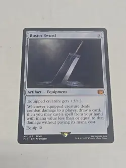 Buster Sword x1 Mythic Card NM/M Final Fantasy Mtg Magic The Gathering Single. - Image 1