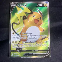 Pokemon TCG Raichu v 2022 Sword & Shield: Brilliant Stars Holo Rare Card 158/172 - Image 1