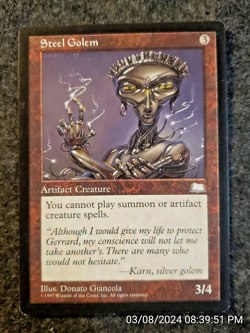 Steel Golem - MTG - Weatherlight NEVER PLAYED (DS3D1E4) - Image 1