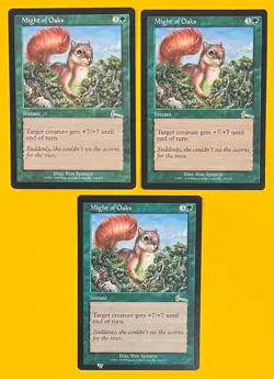 MTG MIGHT OF OAKS (x3) Urza's Legacy (OldManMTG 010-822) - Image 1
