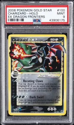 2006 POKEMON EX DRAGON FRONTIERS GOLD STAR #100 CHARIZARD-HOLO PSA 9 - Image 1