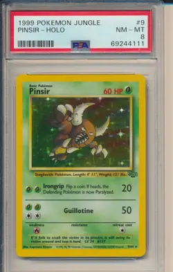 1999 Pokemon Jungle #9 Pinsir Holo PSA 8 - Image 1