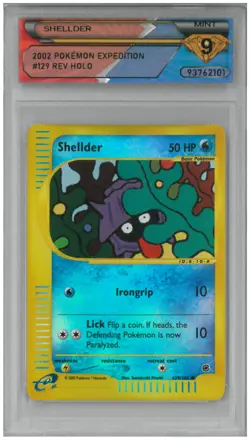 2002 Pokemon Expedition SHELLDER #129/165 Reverse Holo 💎 DSG 9 Mint - Image 1