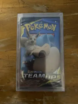 Sun & Moon Team Up Booster Pack Sealed Snorlax & Eevee Art Pokemon TCG - Image 1