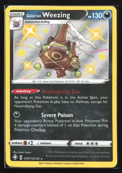 Pokemon Galarian Weezing SV077 Shining Fates Shiny Ultra Rare Holo NM - Image 1