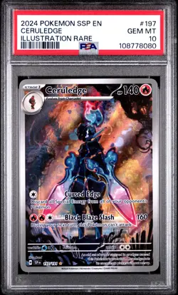 2024 POKEMON SSP EN-SURGING SPARKS ILLUSTRATION RARE #197 CERULEDGE PSA 10 - Image 1