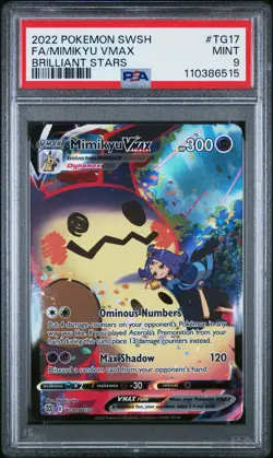 2022 POKEMON SWORD & SHIELD BRILLIANT STARS #TG17 FULL ART/MIMIKYU VMAX PSA 9 - Image 1