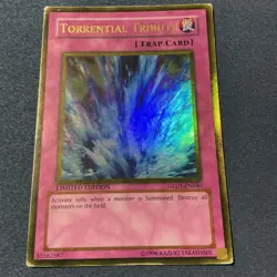 Yugioh Torrential Tribute Limited Edition Gold Ultra Rare GLD1-EN040 MP - Image 2