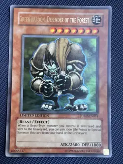 Yugioh Green Baboon, Defender of The Forest JUMP-EN014 Ultra Rare Limited Ed NM - Image 1