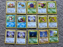 Lot Of 16 Pokemon Jungle Cards Cubone Meowth Jigglypuff Goldeen Oddish ++ - Image 1