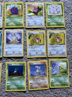 Lot Of 16 Pokemon Jungle Cards Cubone Meowth Jigglypuff Goldeen Oddish ++ - Image 3