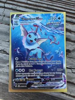Vaporeon VMAX SWSH182 Sword & Shield Promo Holo Pokemon TCG Card - Image 1