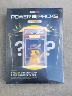 GameStop Power Pack Series 2 PSA Pokemon cards booster Pikachu w/ grey felt hat - Image 1