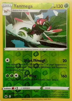 009/159 YANMEGA REVERSE HOLO CROWN ZENITH POKEMON CARD - Image 1