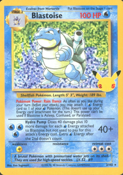 Blastoise 2/102 Pokemon TCG SWSH Celebrations 25th Anniversary Holo Card - Image 1