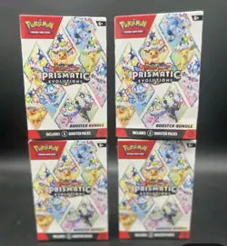 (x4) Pokemon Scarlet & Violet Prismatic Evolutions Booster Bundle TCG Cards - Image 1