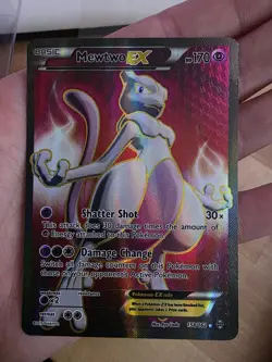 Pokemon Mewtwo EX Full Art Ultra Rare Card XY Breakthrough 158/162 NM 2015 - Image 1