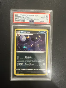 2021 Pokemon Umbreon Holo Card GEM MT Graded 10 SWSH BSP #129 SWIRL 👀 - Image 1