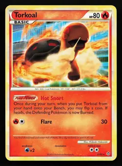 Torkoal 25/95 Rare Unleashed Pokemon Card - Image 1