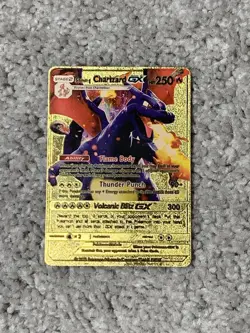 Pokemon Shining Charizard GX HP250 Flame Body Gold Foil Fan Art Collector Card - Image 1