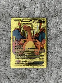 Pokemon Charizard V HP508 Wild Flames Gold Foil Fan Art Card - Image 1