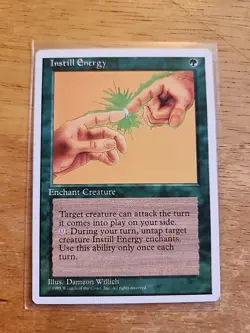 Instill Energy - Fourth Edition 4th - MTG Magic - Uncommon - Green Enchant - Image 1